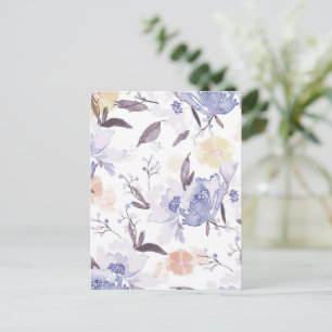 Cartão Postal De Festividades Vintage Floral Impressão 1