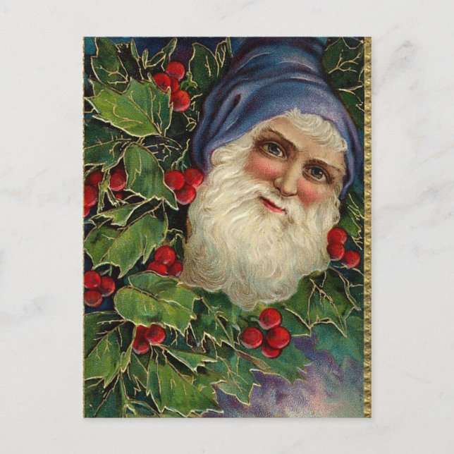 Cartão Postal De Festividades Vintage German Santa Postcard (Frente)