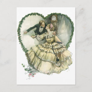 Cartão Postal De Festividades Vintage Harrison Fisher, Noiva de Natal e Noiva