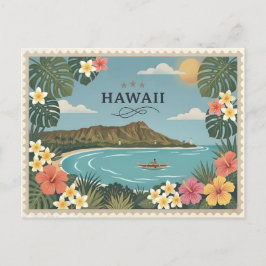 Cartão Postal De Festividades Vintage Hawaii Travel Waikiki Diamond Hea