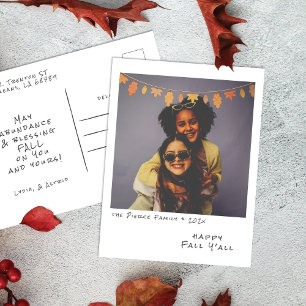 Cartão Postal De Festividades Vintage Instant Photo - Fall Deixa Garland Autumn