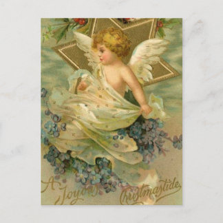 Cartão Postal De Festividades Vintage Joyous Christmas Angel