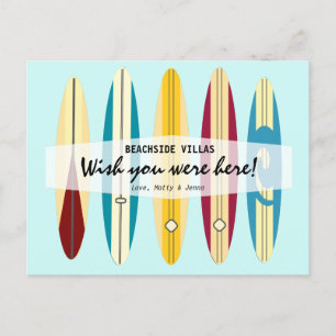 Cartão Postal De Festividades Vintage Longboards