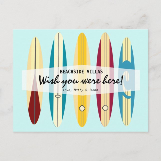 Cartão Postal De Festividades Vintage Longboards (Frente)