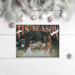 Cartão Postal De Festividades Vintage Mão Que Escreveu Esta Foto Da Época<br><div class="desc">Mão com a letra "Esta é a estação" sobre a foto com o backer de cartão postal opcional. As fitas de dentro de texto são editáveis</div>