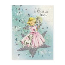 Vintage Meio século Angel e Lamb