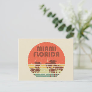Cartão Postal De Festividades vintage Miami Beach Flórida