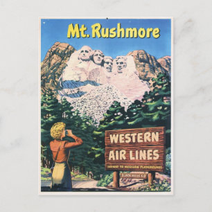 Cartão Postal De Festividades Vintage Mount Rushmore
