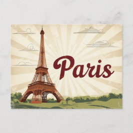 Cartão Postal De Festividades Vintage Paris Viagem