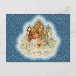 Cartão Postal De Festividades Vintage Páscoa Saudações Angel