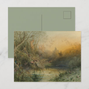 Cartão Postal De Festividades Vintage Pastel Fairy Land de Gustave Doré
