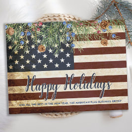 Cartão Postal De Festividades Vintage Patriotic American Flag Corporate Business