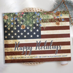 Cartão Postal De Festividades Vintage Patriotic American Flag Corporate Business