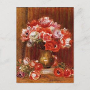 Cartão Postal De Festividades Vintage Pierre-Auguste Renoir Anemones