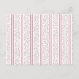 Cartão Postal De Festividades Vintage Pink Floral Coquette Pattern