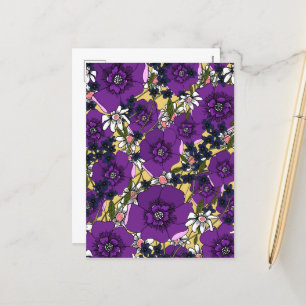 Cartão Postal De Festividades Vintage Purple Willows