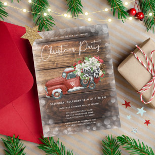 Cartão Postal De Festividades Vintage Red Truck Festa de Natal Russo Convidada