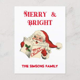 Cartão Postal De Festividades Vintage Retro Jolly Papais noeis Feliz Natal