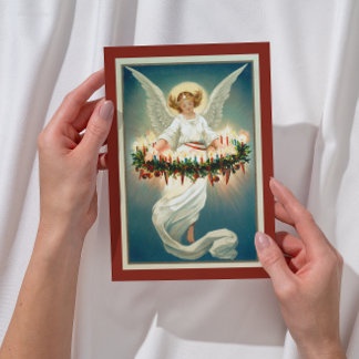Cartão Postal De Festividades Vintage Retro Victorian Christian Christmas Angel