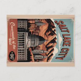 Cartão Postal De Festividades Vintage Salt Lake City Utah Retro Travel Poster 