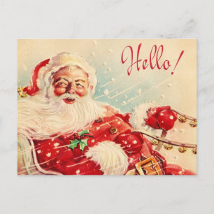 Cartão Postal De Festividades Vintage Santa Claus
