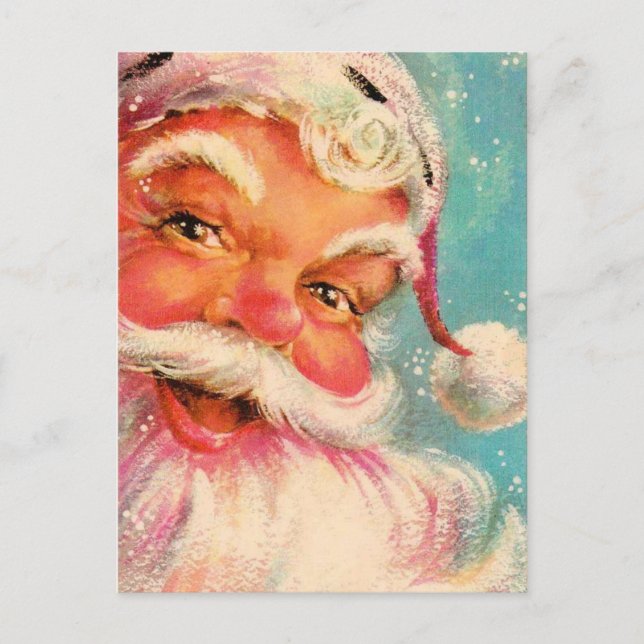 Cartão Postal De Festividades Vintage Santa Claus (Frente)