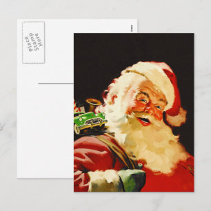Cartão Postal De Festividades Vintage Santa Claus Natal