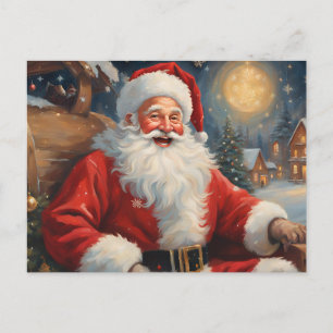 Cartão Postal De Festividades Vintage Santa Claus Portrait