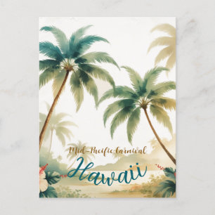 Cartão Postal De Festividades Vintage Style Havaiano Viagem Honolulu