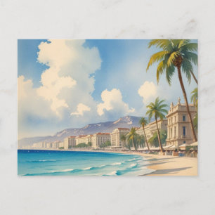 Cartão Postal De Festividades Vintage Style Monte Carlo Beach Viagem