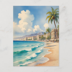 Cartão Postal De Festividades Vintage Style Monte Carlo Beach Viagem