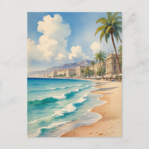 Cartão Postal De Festividades Vintage Style Monte Carlo Beach Viagem