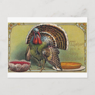 Cartão Postal De Festividades Vintage Thanksgiving Day Postcard reproduction