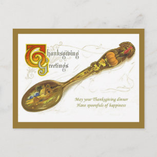 Cartão Postal De Festividades Vintage Thanksgiving Postcard