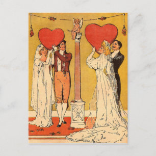 Cartão Postal De Festividades Vintage Valentines
