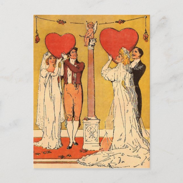Cartão Postal De Festividades Vintage Valentines (Frente)