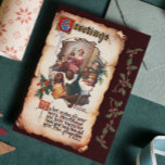 Cartão Postal De Festividades Vintage Victorian Dickens Christmas Carol Saudação<br><div class="desc">Um natal vitoriano vintage saudando como um velho pergaminho com uma ilustração de A Christmas Carol de Charles Dickens. Digitalmente restaurado por mim.</div>