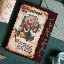 Vintage Victorian Dickens Christmas Carol Saudação