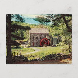 Cartão Postal De Festividades Vintage Wayside Grist Inn Mill