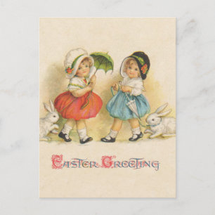 Cartão Postal De Festividades Vintagem de saudação de páscoa