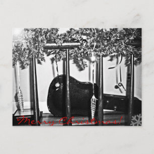 Cartão Postal De Festividades Violão de Natal