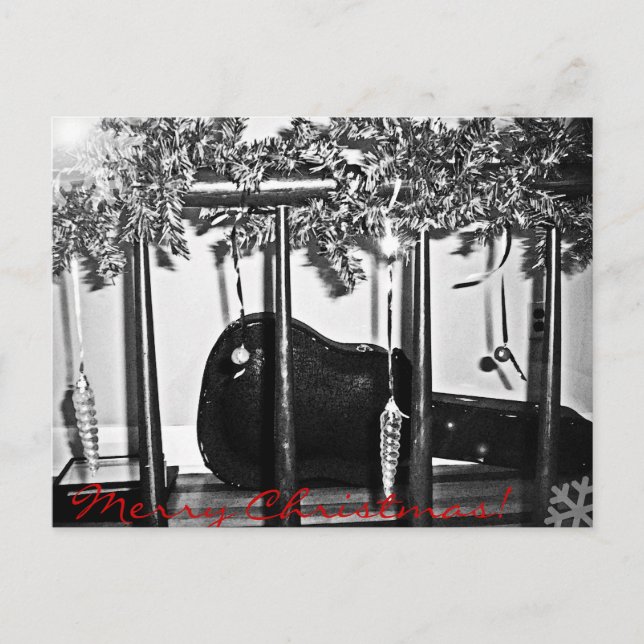 Cartão Postal De Festividades Violão de Natal (Frente)