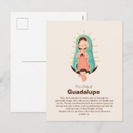 Cartão Postal De Festividades Virgem de Guadalupe Segura por um anjo