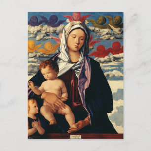 Cartão Postal De Festividades Virgem e Menino de Bellini Alta-Fidelidade Arte Fi