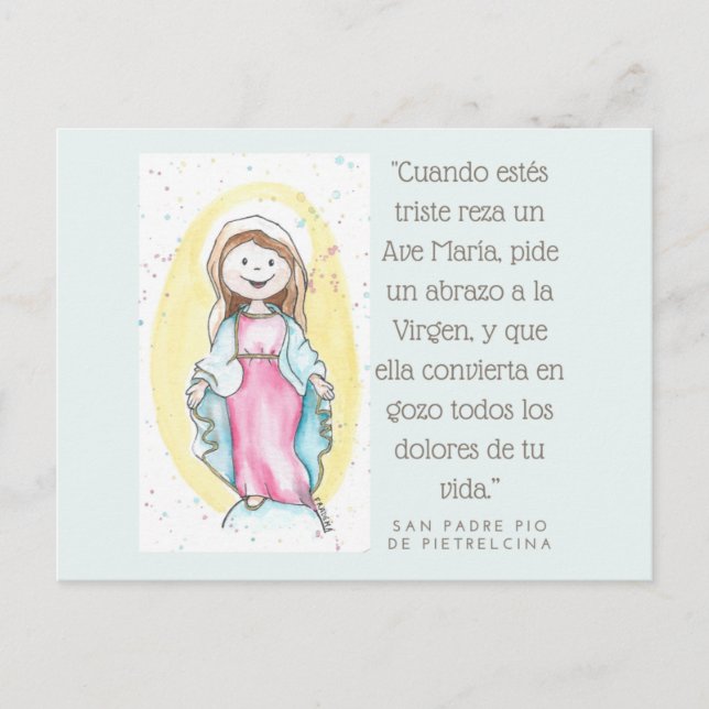 Cartão Postal De Festividades Virgen María (Frente)