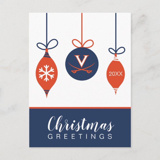 Cartão Postal De Festividades Virginia Cavaliers | Holiday (Frente)