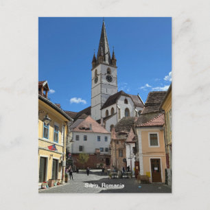 Cartão Postal De Festividades Vista atraente de Sibiu, Romênia em um