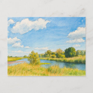 Cartão Postal De Festividades Vista da Guelpe Havel em estilo aquarela havelland