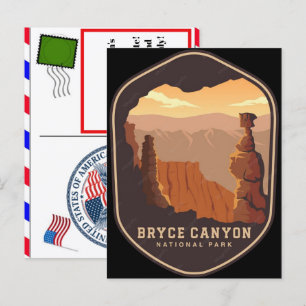 Cartão Postal De Festividades vista do pôr do sol no parque nacional bryce canyo