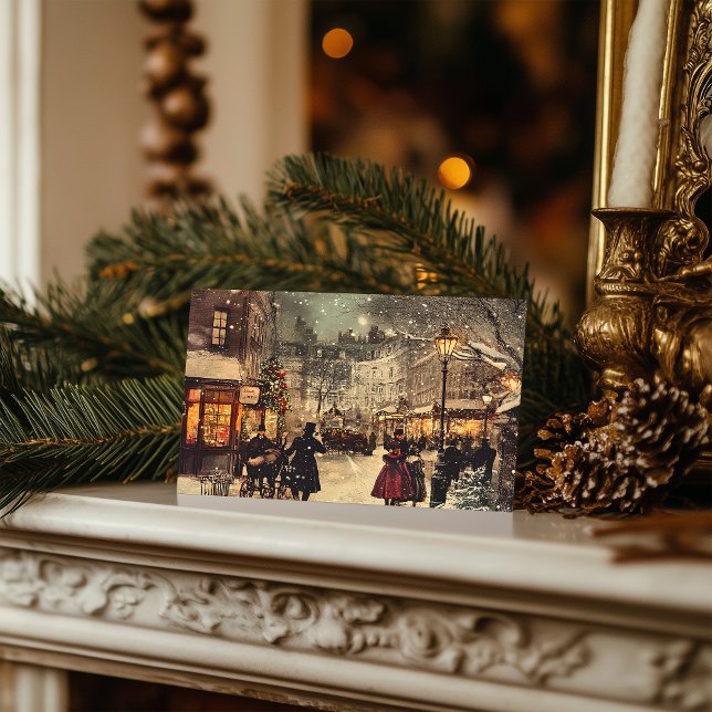 Cartão Postal De Festividades Vitoriano London Winter Wonderland (Criador carregado)